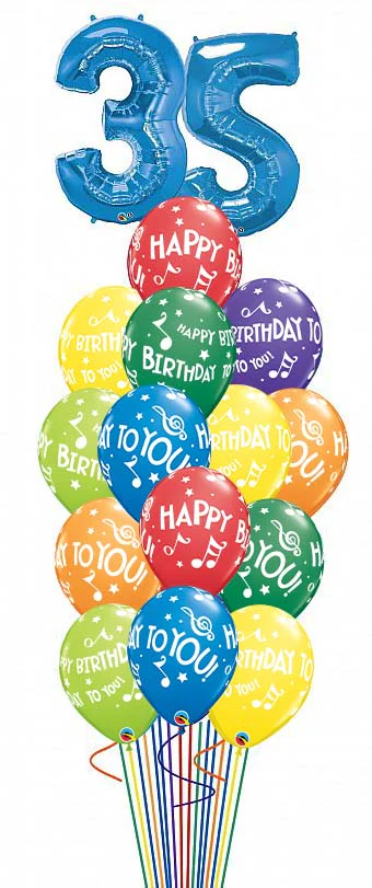 Jumbo Happy Birthday To You Music Balloon Bouquet with weight