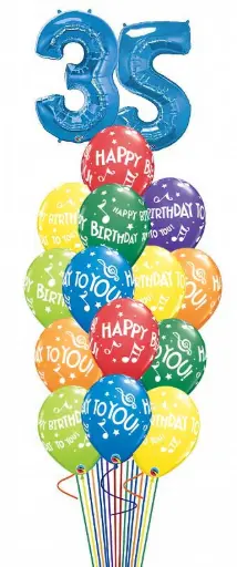 Jumbo Happy Birthday To You Music Balloon Bouquet with weight