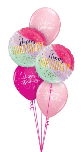 Water Color Birthday Balloons Bouquet